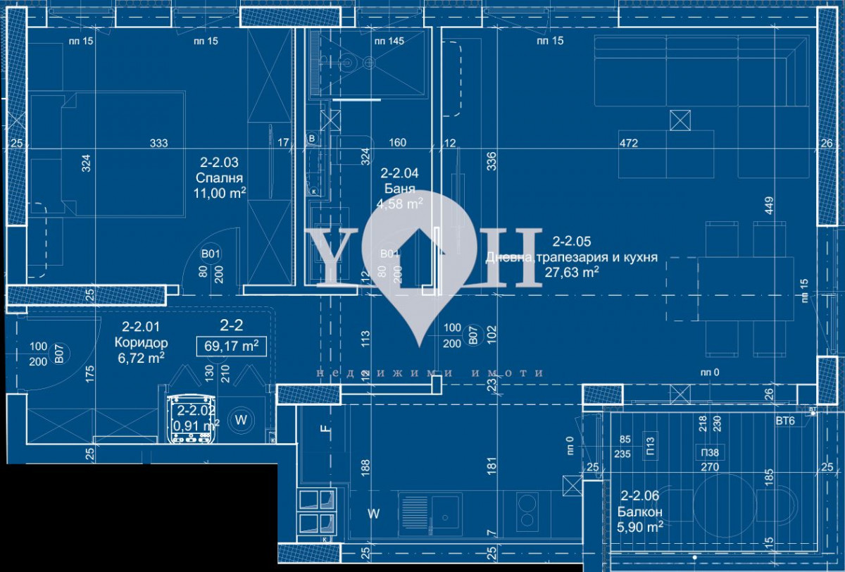 Продава 2-стаен София 77855