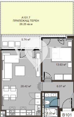 Продава 2-стаен София 78120