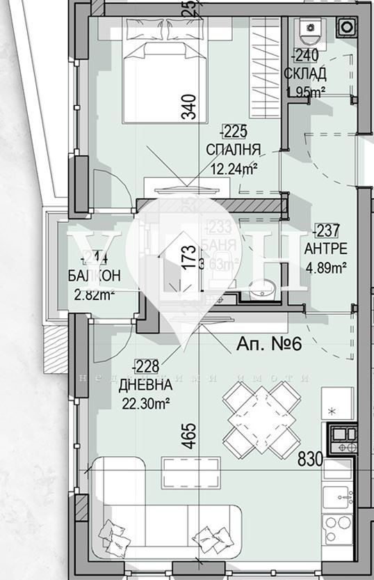 Продава 2-стаен София 77894