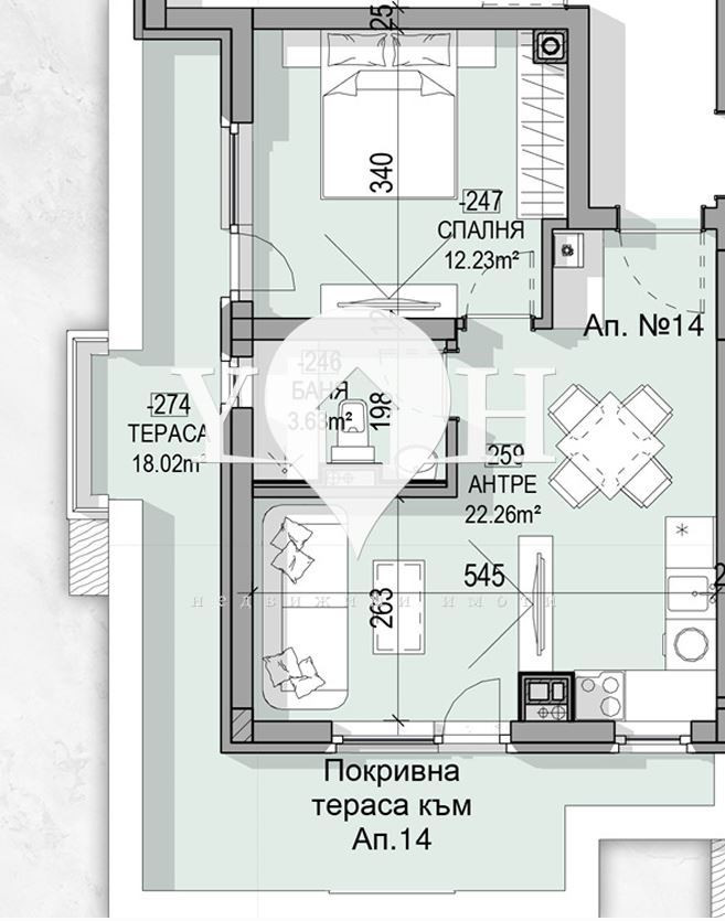 Продава 2-стаен София 77893